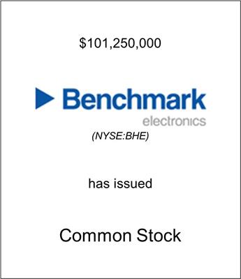 Benchmark Electronics Raises $101.5 Million Via a Secondary Offering of Common Stock