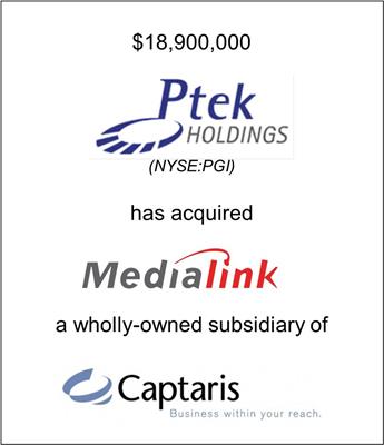 Ptek Holdings, Inc. Acquired MediaLinq, a Division of Captaris, Inc.