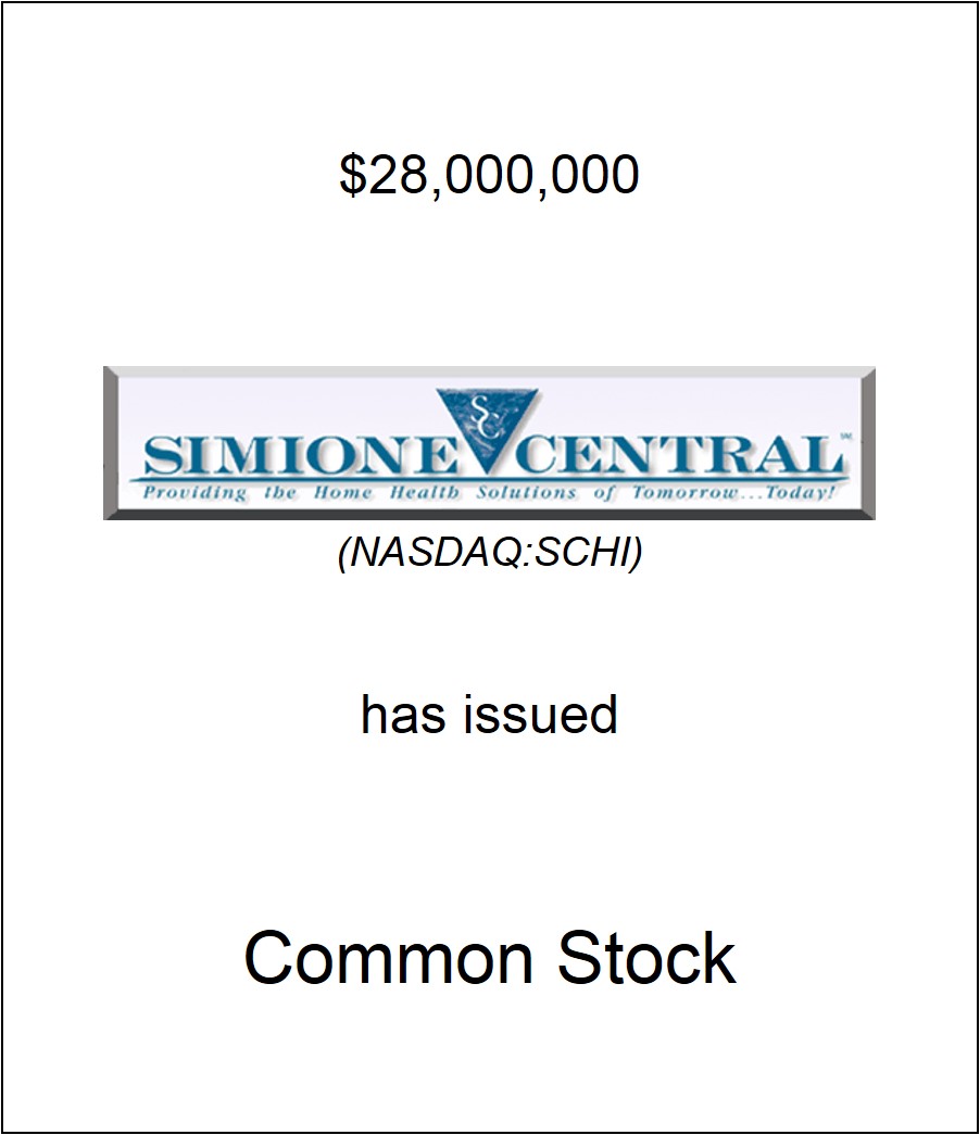 Simione Central Holdings, Inc. Has Issued Common Stock