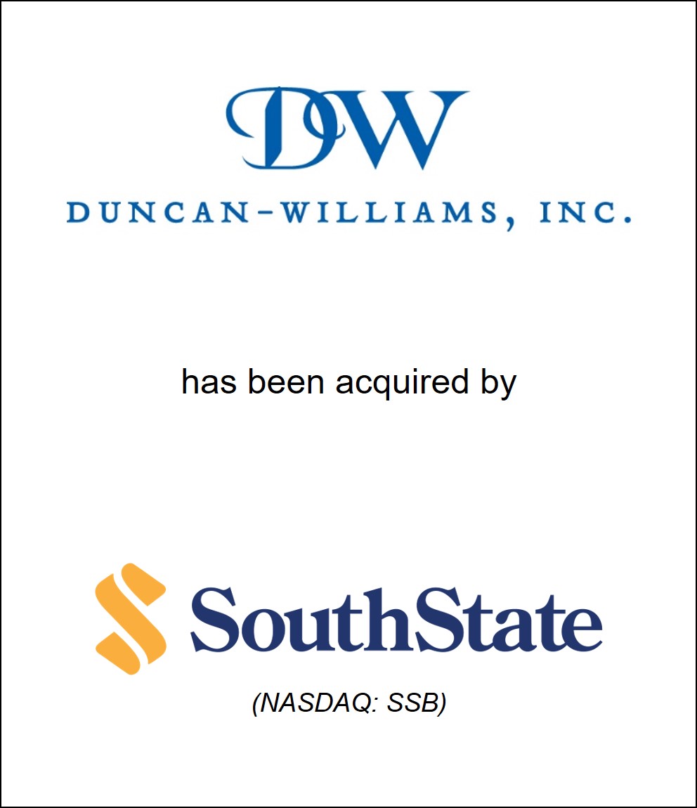 Genesis Capital Advises Family-Owned Brokerage Firm Duncan-Williams on Acquisition by South State Corporation (NASDAQ:SSB)
